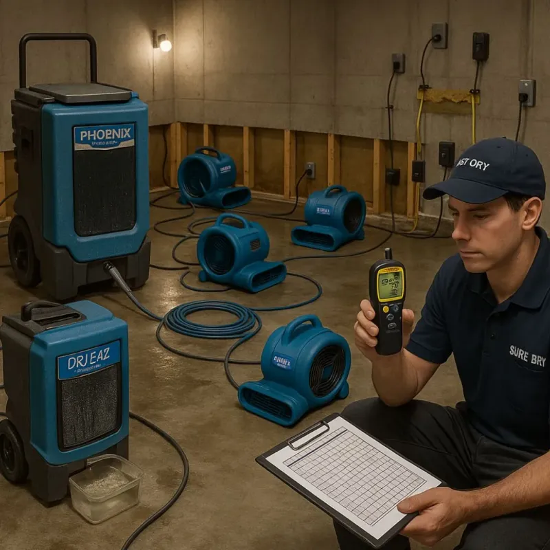 Structural Drying and Dehumidification process in Chickasha, OK